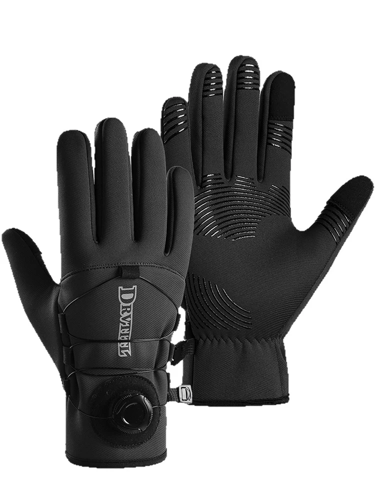 AliExpress GTUBIKE Men's Winter Thermal Cycling Gloves with Rotating Lacing Buckle Water Repellent MTB Motorcycle Warm Sports Gloves