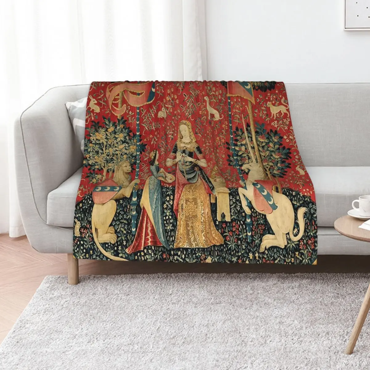 

The Lady and the Unicorn: à Mon Seul Désir Throw Blanket Hairy Cute Plaid christmas decoration Sofa Quilt Blankets