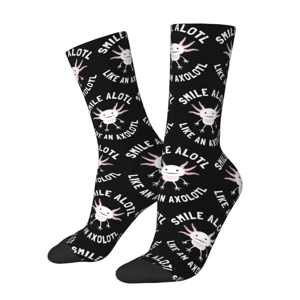 

Smile Alotl Like An Axolotl Socks Harajuku Sweat Absorbing Stockings All Season Long Socks for Man's Woman's Birthday Present