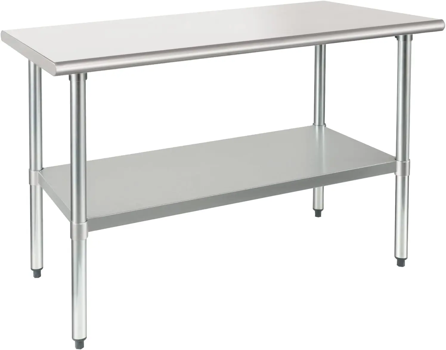 Stainless Steel Table 24X48 Inches with Undershelf and Galvanized Legs NSF Heavy Duty Commercial Prep Work Table for Restaurant