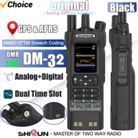 1PCS/2PCS BAOFENG DM-32 DMR Digital Walkie Talkie GPS APRS Dual Mode Analog TDMA Dual Time Slot AES256 Type-C AM Black Ham Radio
