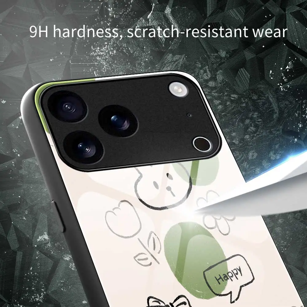 حافظة لهاتف آيفون 17 برو ماكس 17 اير 16 15 14 برو ماكس بلس 13 12 11 برو ماكس 16e XS ماكس XR X 7 8 غطاء زجاجي