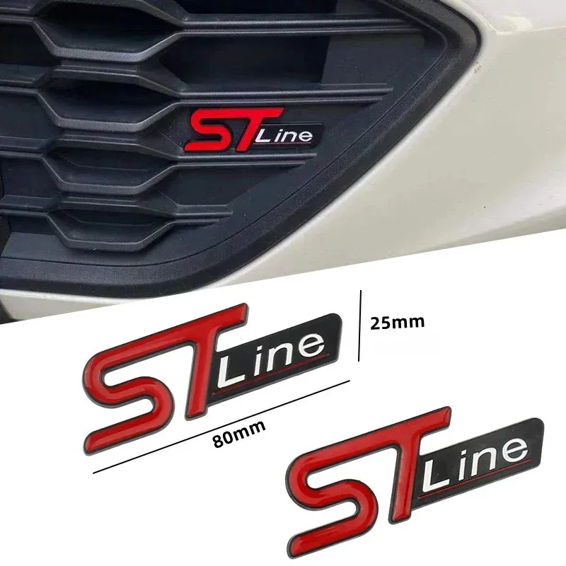 3D Metal STLINE Logo Rear Trunk Emblem Badge Sticker For Ford ST LINE Focus FIESTA Kuga ESCAPE Mondeo EcoBoost