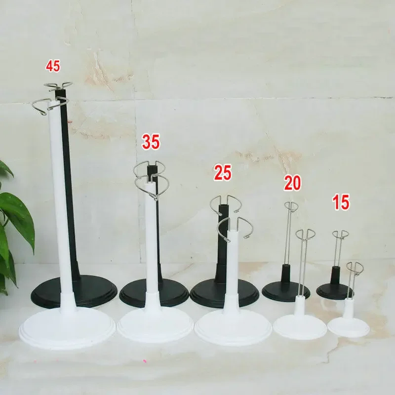 

(12pcs) White/Black Plastic Holder Dolls Stand for 15--45cm Dolls and Plush Toys Dolls Accessories
