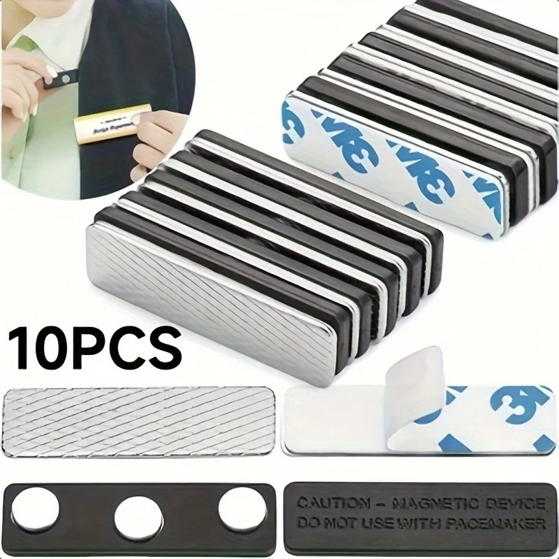 Magnetic Name Badge Holders With Strong Magnets, Secure ID Card Badge Name Tag Fastener Accessories, 5Pcs / 10Pcs Optional