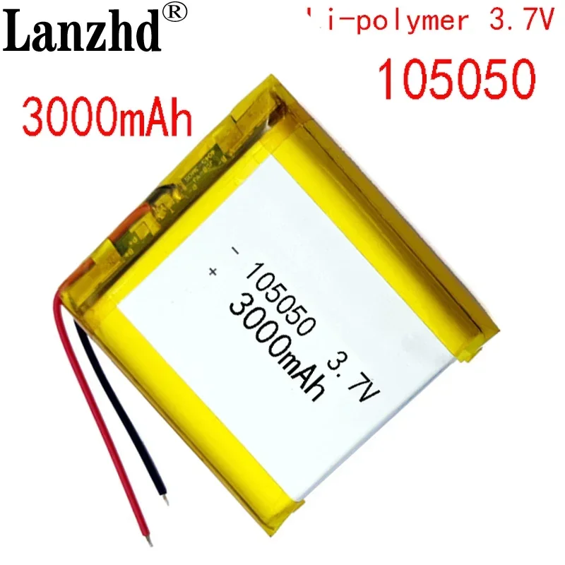 5-100pcs 3.7V 3000mAh 105050 Lithium Polymer Li-Po li ion Rechargeable Battery cells For Mp3 MP4 MP5 GPS PSP mobile bluetooth