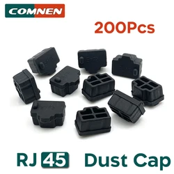 COMNEN 1-200pcs RJ45 Dust Cap Rj45 Connector Dust Cover Plug Protector Plug Hub Port For Laptop/ Computer/ Router RJ45 Connector