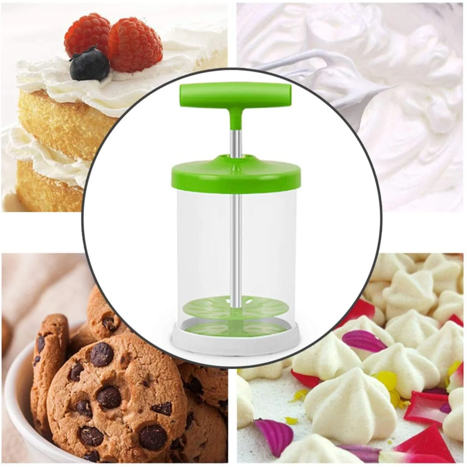 Manueller Schlagsahne-Spender, DIY Schlagsahne-Spender, professioneller Creme-Whipper-Maker für Geschäfte, Küche, Salatdressings, F