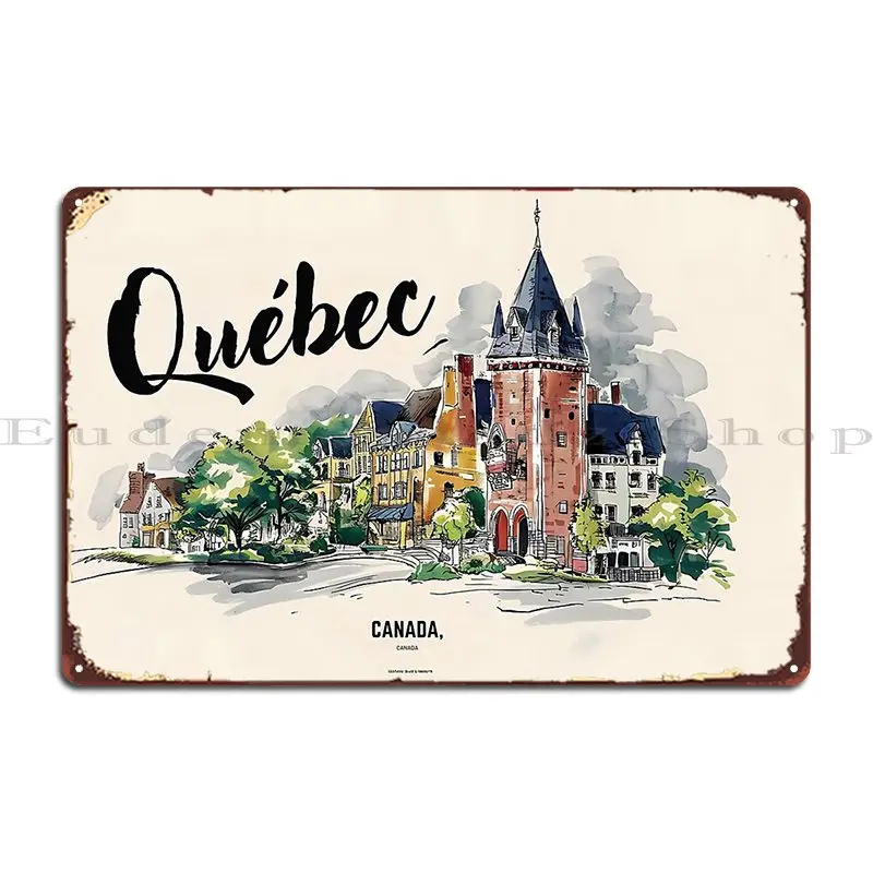 Stunning Quebec Canada Summertime Postcard Poster Vibrant Scenic Views Metal Signs Plaques Decoration Print Club Tin Sign Poster