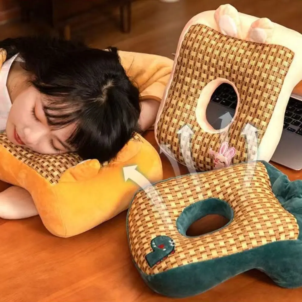 

Cool Mat Summer Nap Pillow Double-sided Hollow Breathable Office Plush Pillow Cartoon Hand Hold Cute Animal Neck Pillow