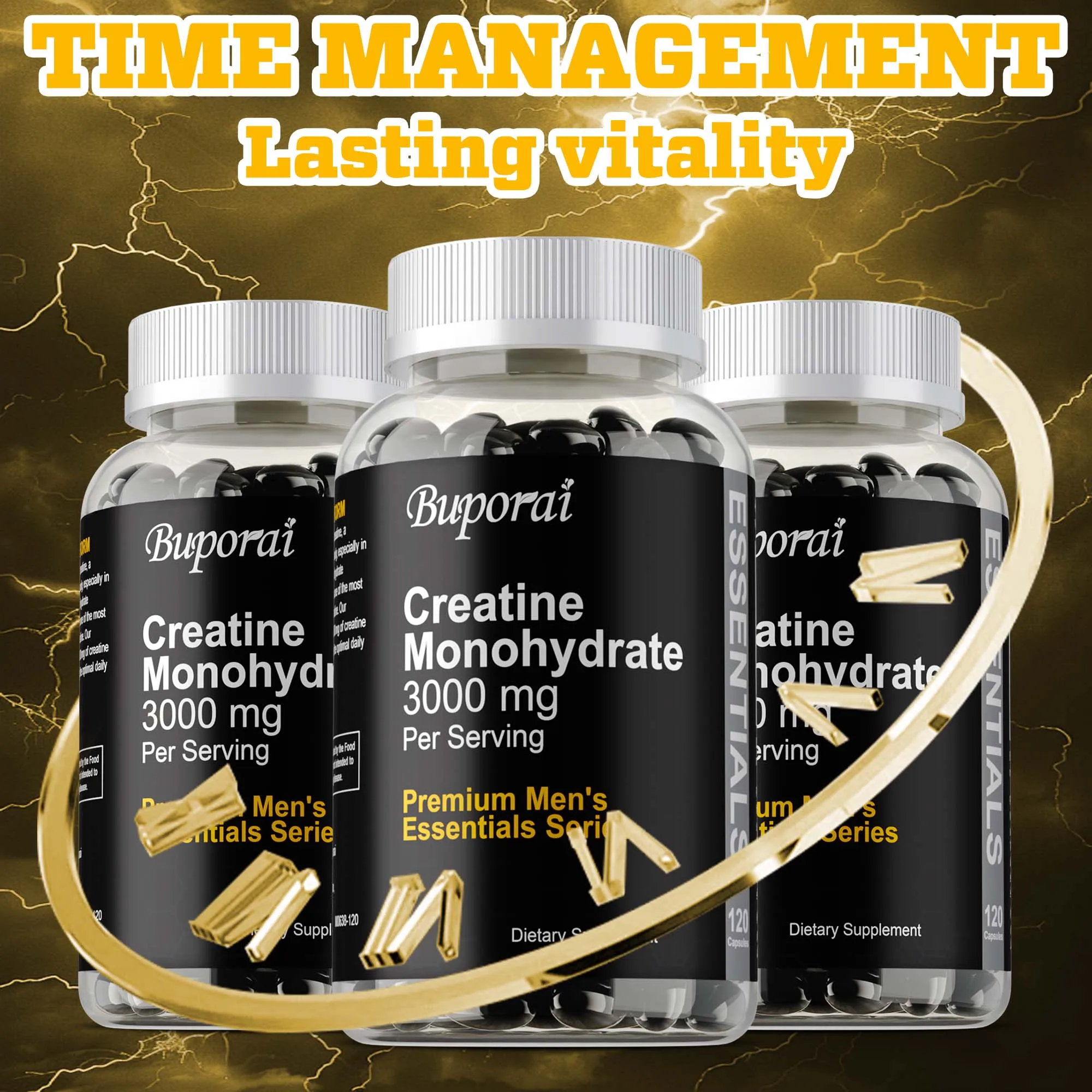 

Creatine Monohydrate Capsules - Muscle Growth, Enhance Energy and Endurance, Reduce Fatigue, Improve Athletic Performance