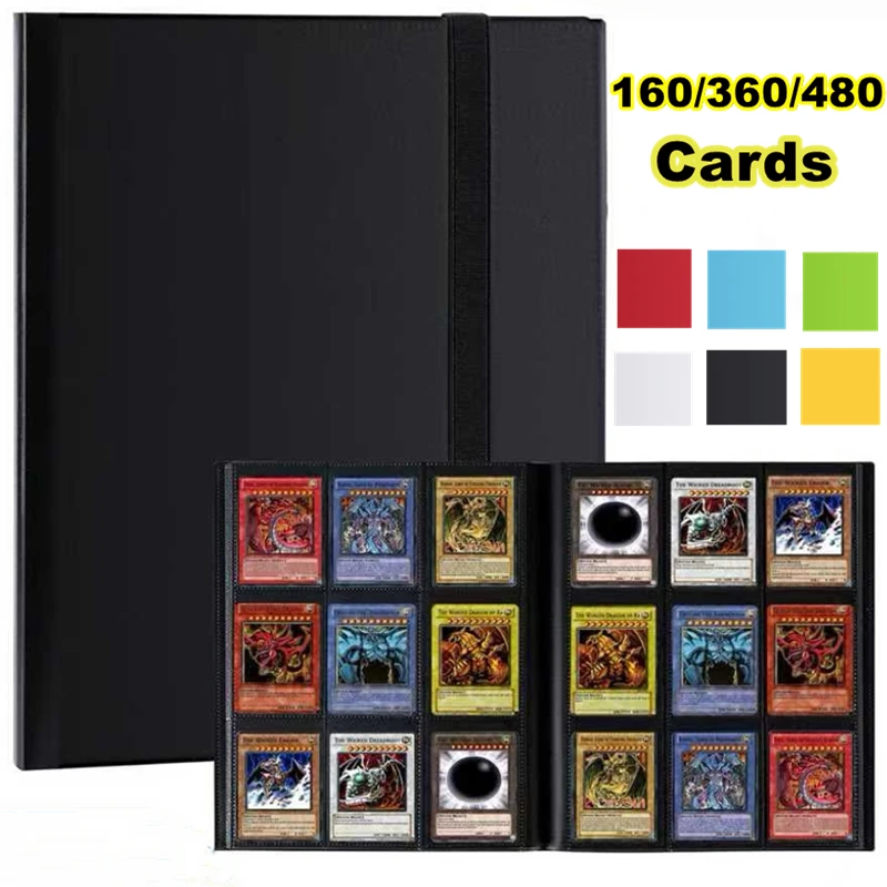 1 Stück Kartenordner 160/360/480 Sammelkarten-Halterbuch mit PP-Einband für Karten, langlebiges seitlich befüllbares Kartenbuch mit Gaming-Karten