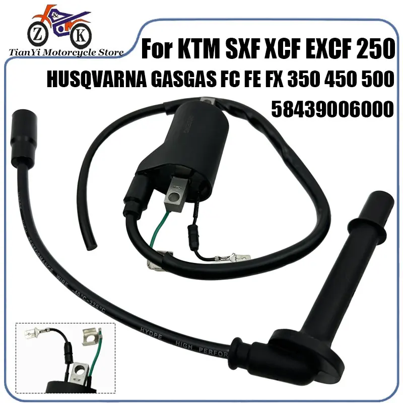 Motorcycle Ignition Coils Kit For KTM SX-F 250 XC-F 250 RC4 R For HUSQVARNA FC FE 250 For GASGAS EC EX MC 250F 58439006000