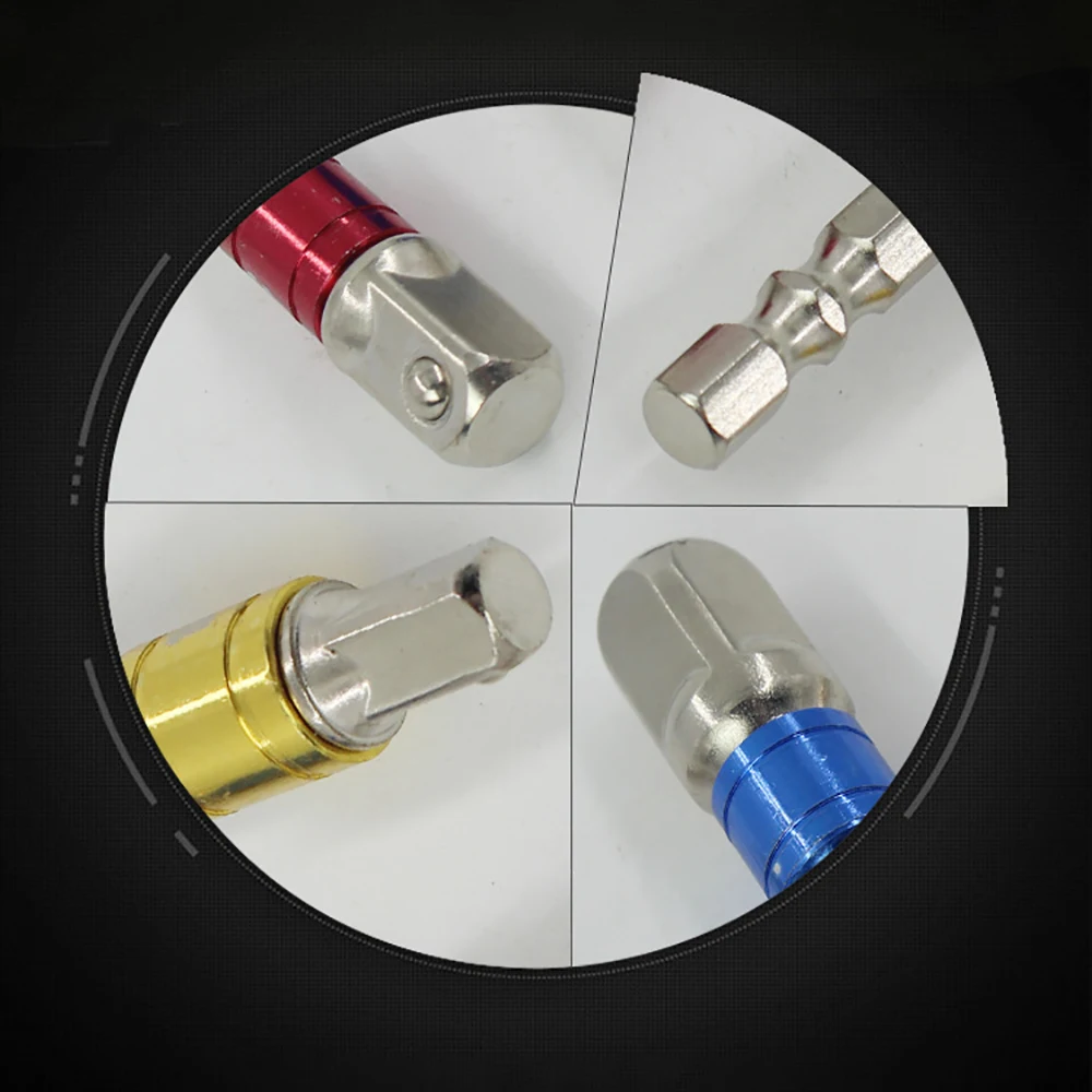 1 Máy Tính Chrome Vanadium Ổ Cắm Adapter Chuôi Lục Giác 1/4 "3/8" 1/2 "Nối Dài Khoan Lái Xe điện Khoan Đầu