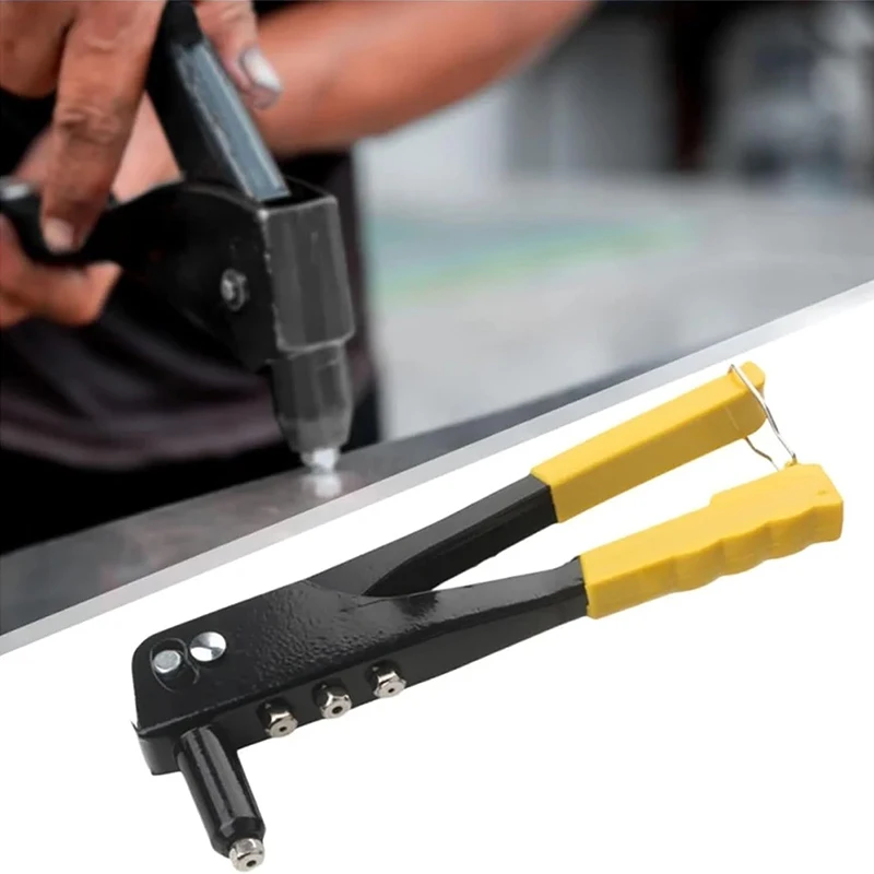 Rivet Gun Kit Hand Riveting Tool Manual Riveter Set Kit Hand Rivet Setter Hand Riveter Rivet Gun for Assembly Engineering