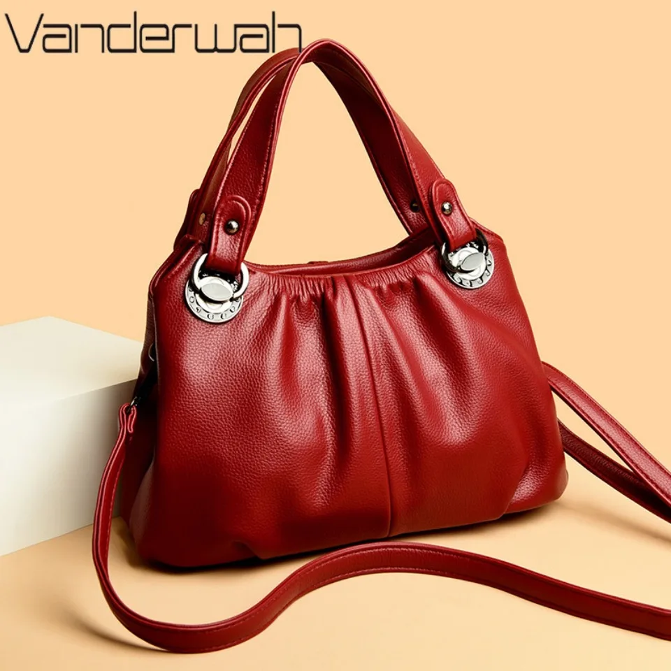 VANDERWAH Fashion Lady Handbag Luxury Soft Leather Trend Women Shoulder Bags High Quality Vintage Handbag Messenger Sac A Main