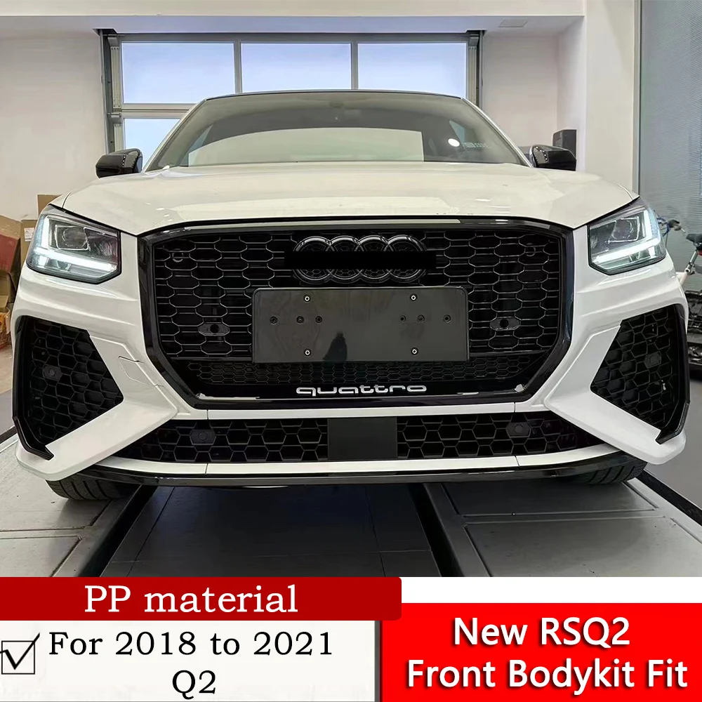 New RSQ2 Front Bodykit Fit For 2018 2019 2020 2021 Q2 Modification PP Material RSQ2 Front Bumper Glossy Black Grille Nice By Air