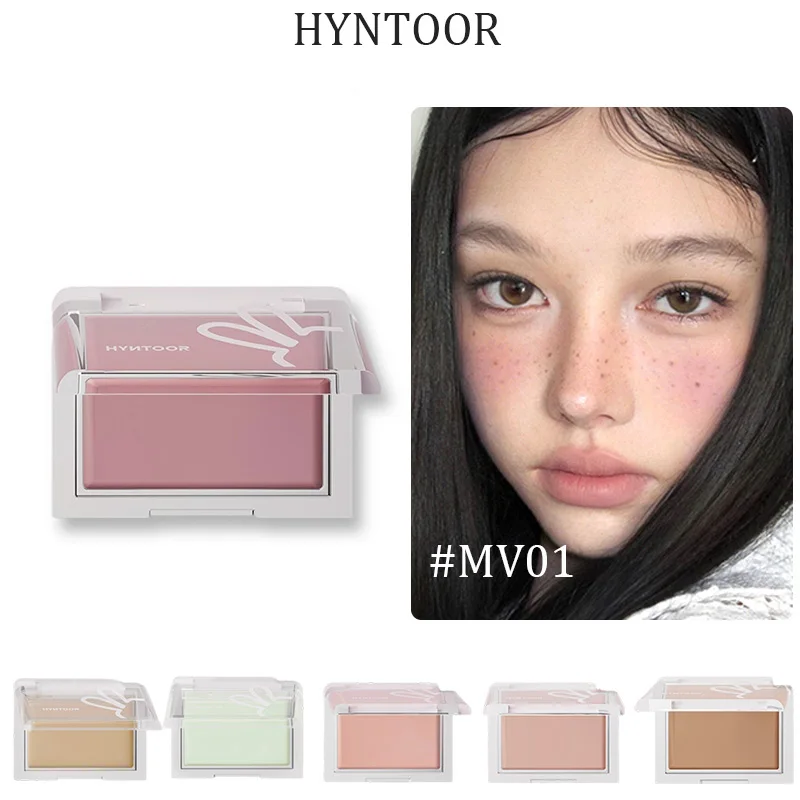 Hyntoor Blush Crema Opaca Idratante Cremoso Nudo Guancia Tinta Correttore Crema Correzione del tono della pelle Trucco viso facile da applicare