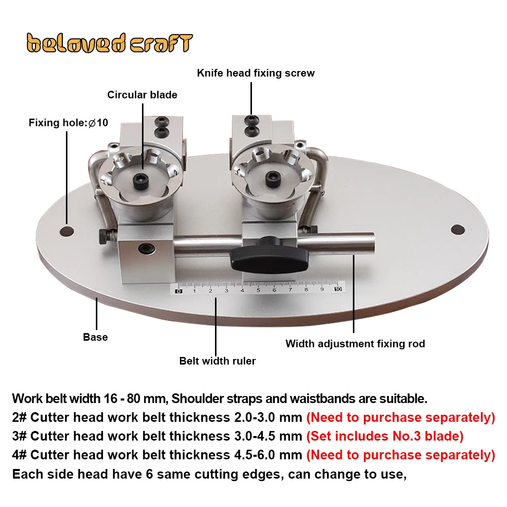 BeloveCraft Leather Edge Cutter Beveler Trimmer Width 13-80MM Leather Belt Side Manual Trimming Cutting Machine Edge Strap Edger