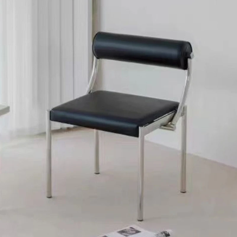 Modern Dining Chairs Metal Chair with Backrest Luxury Interior Chair Minimalism Living Room Armchairs Single Person Furniture