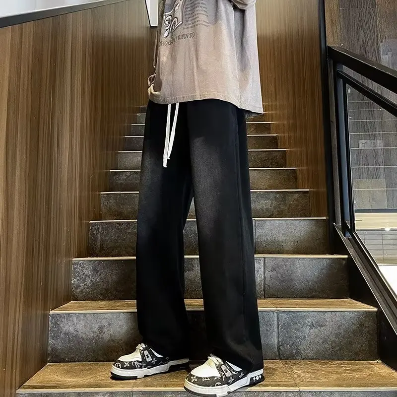 

Новинка 2024, большие размеры 300, джинсы, широкие прямые повседневные брюки со свободной талией, молодежные длинные брюки, повседневная одежда для подростков