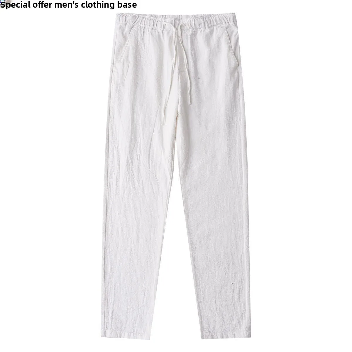 Men's Cotton Linen Pants Summer Thin Straight Leg Casual Loose Fit Long Trousers Breathable Cool Comfortable Straight Cut