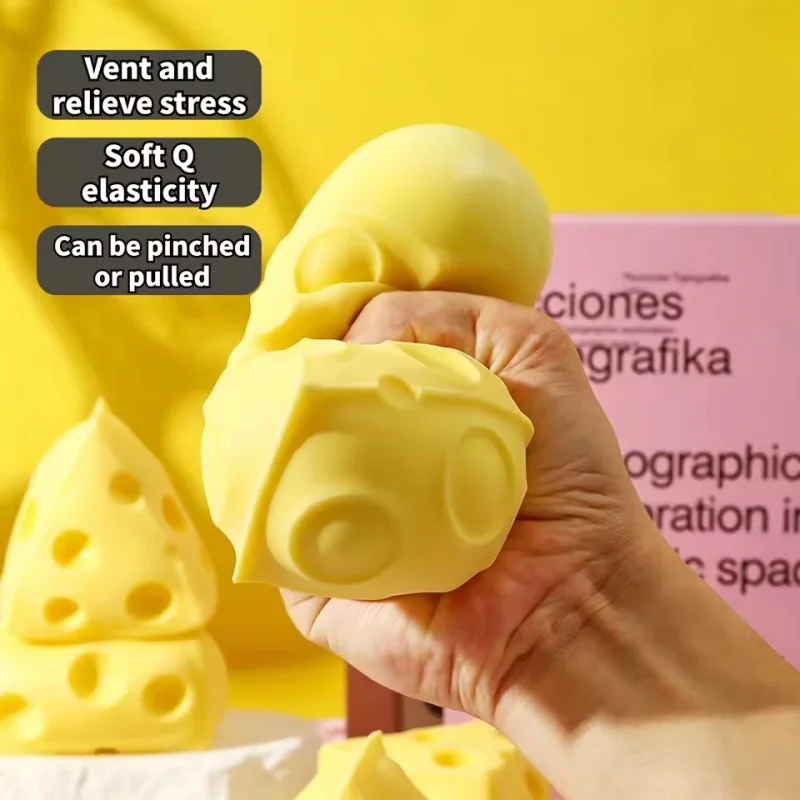 Soft Triangular Square Cheese Squeeze ornaments Slow Rebound Thrust Relief Sensory ，Butter Cheese Fidget ornaments Adults Gift