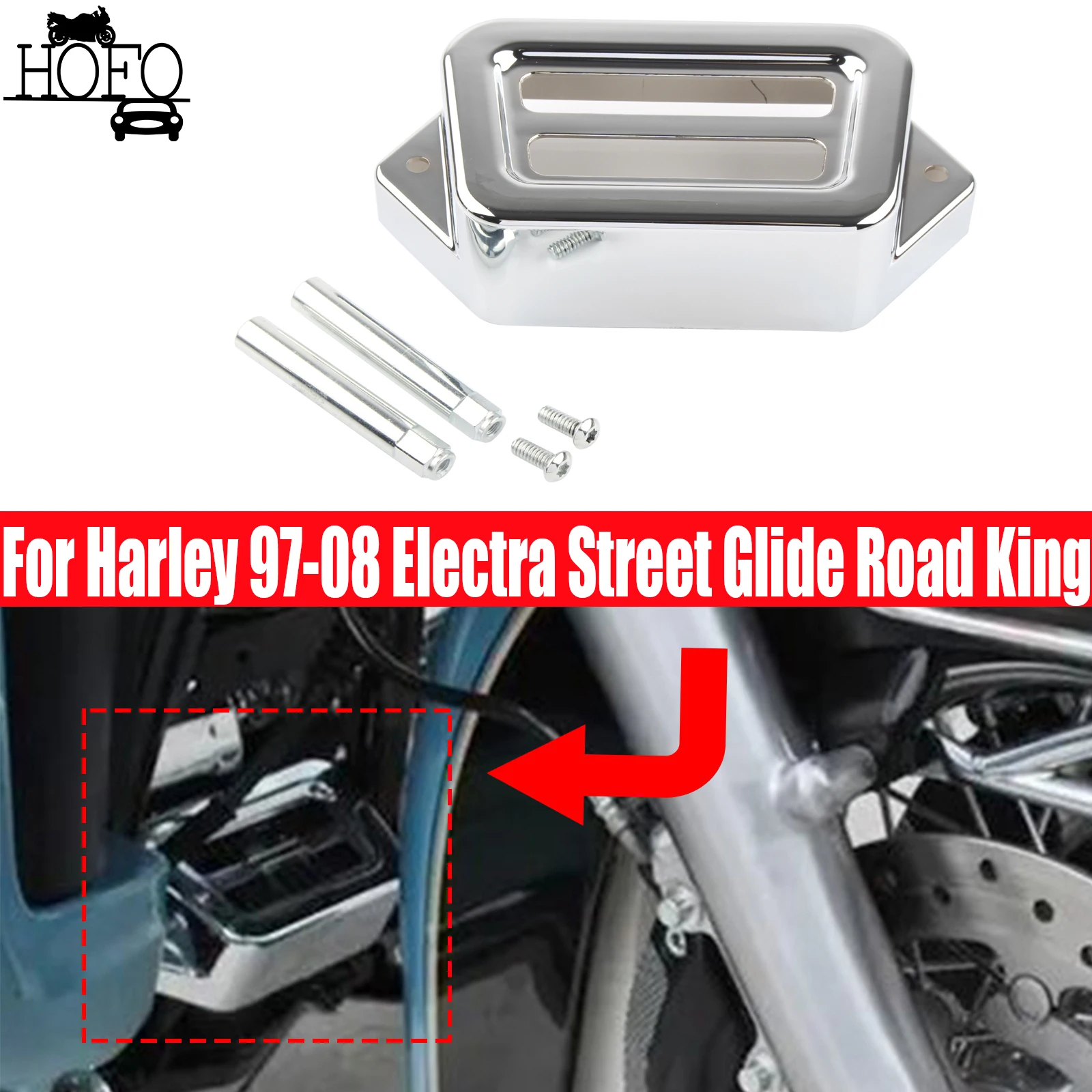 

Motorcycle Chrome Voltage Regulator Cover Fairing Black For Harley 1997-2008 Electra Street Glide Road King