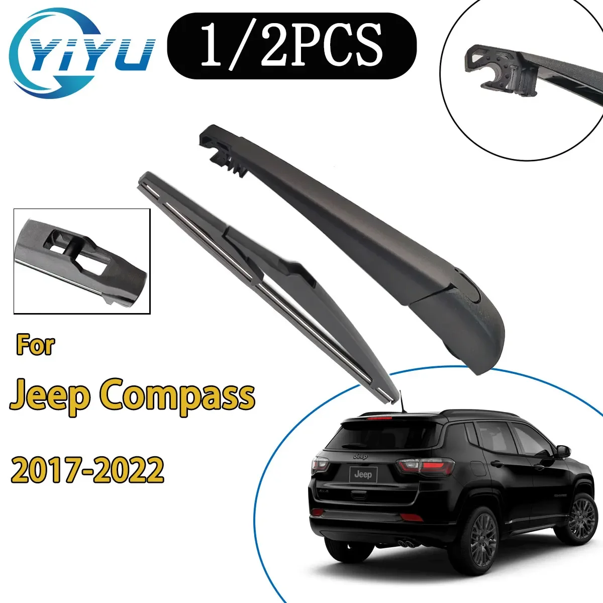 Heckscheibenwischerarm und Wischerblatt für Jeep Compass 2017-2022 Auto-Zubehör