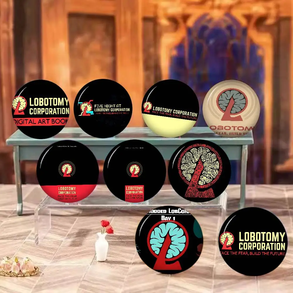 Game Lobotomy Corporation Creative Pins Funny Round Snap-in Brooch Badge Backpack Hat Accessories Jewelry Gifts for Friend