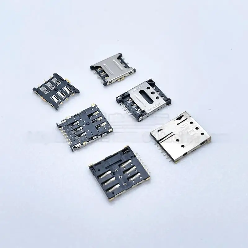 10PCS Nano SIM Card Holder - Small/Micro SIM, Slide/Flip/Pop-up Type, 6P/7P for Mobile Phones & Smart Watches