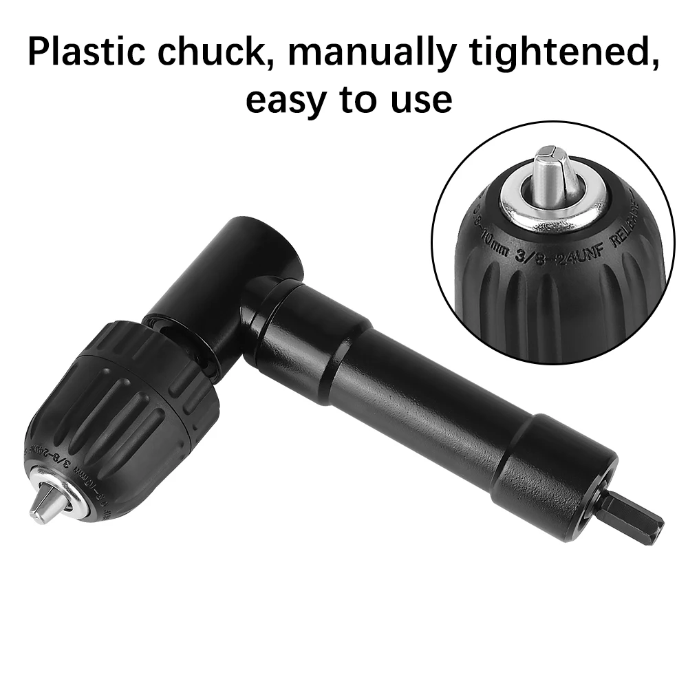 Alat Sudut Sudut Kanan Bor Listrik Alat Chuck Jarak Sempit Alat Pengeboran Alat Putar Adaptor Paduan Aluminium 90 Derajat