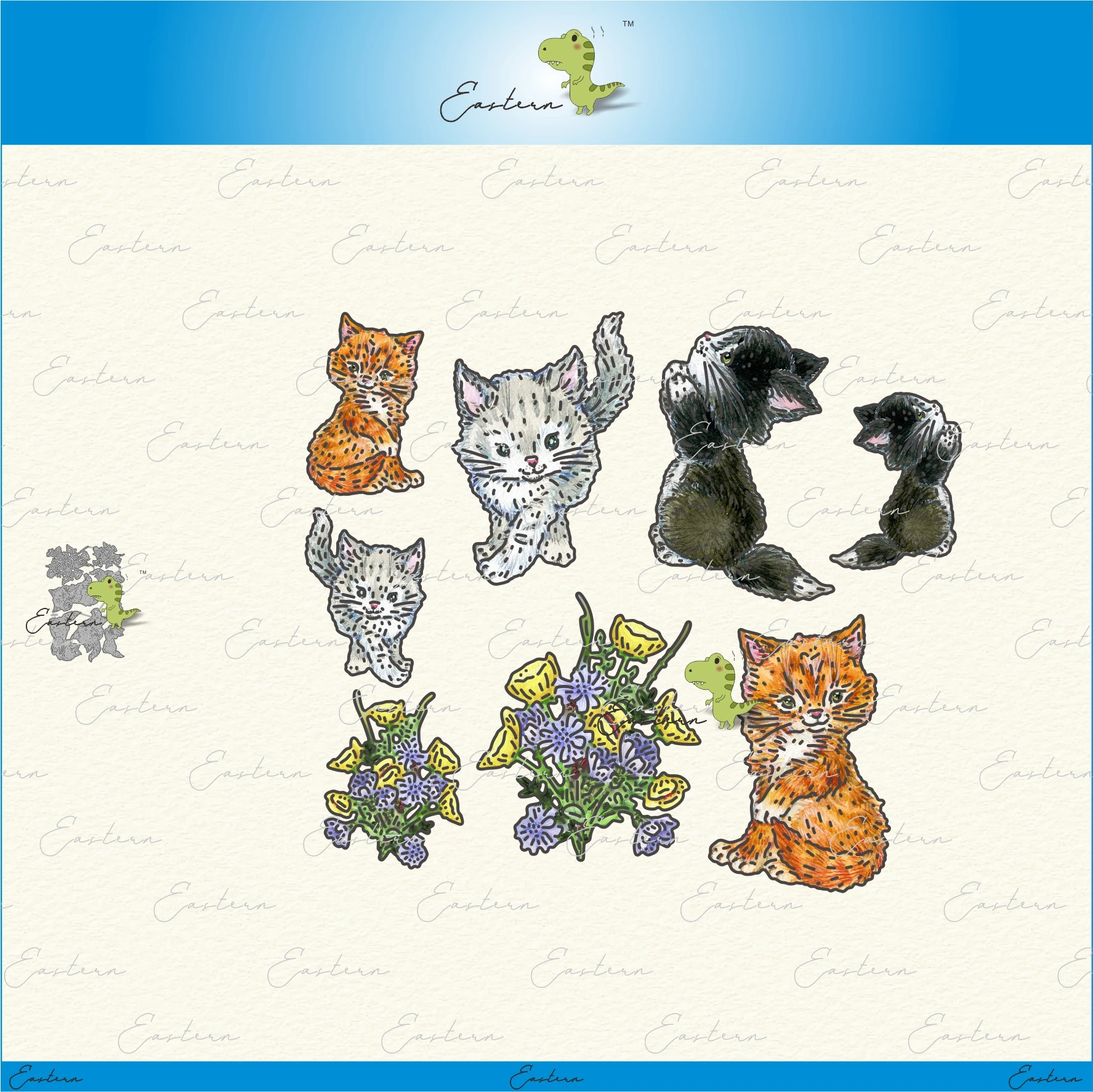 A Gathering of Kittens Die Set metal cutting dies 2024 new diy molds Scrapbooking paper Making die cuts crafts Printed Sheet