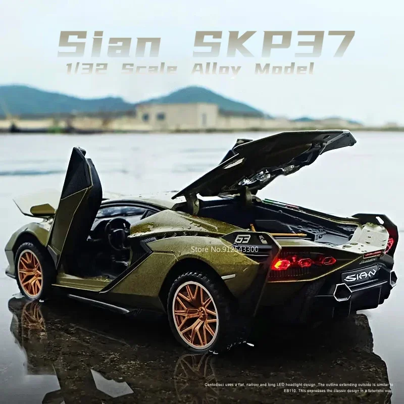 

1/32 Scale Sian FKP37 Car Alloy Toys Metal Diecasts Model Vehicle with Light Sound Function Sport Car for Child Birthday Gifts