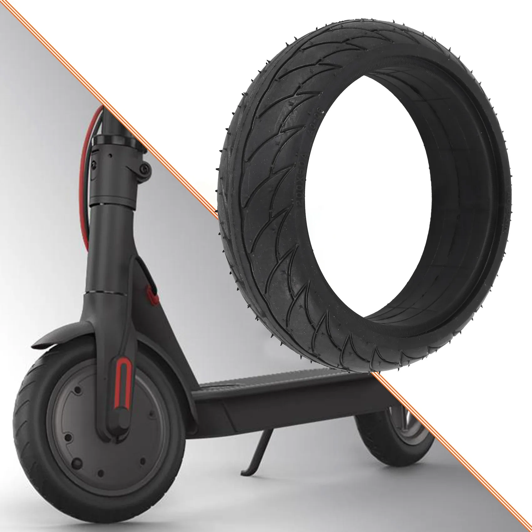 Rueda de neumático sólido para patinete delantero de 8 pulgadas, para patinete eléctrico Xiaomi Ninebot Es1 Es2, Kickscooter, monopatín, sin neumáticos, 8 pulgadas