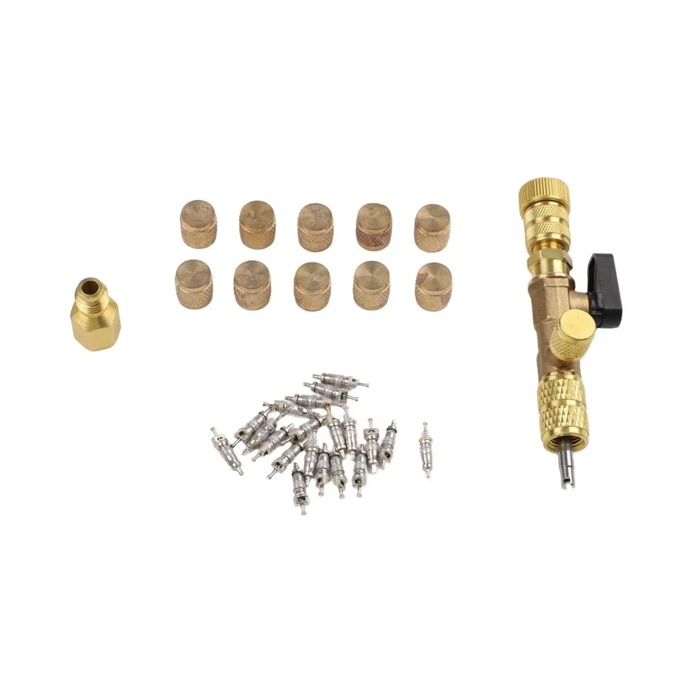 HVAC Valve Core Removal and Installation Tool Compatible with R410A for r22 R404A R407C Featuring for sae 14 and 516 Ports