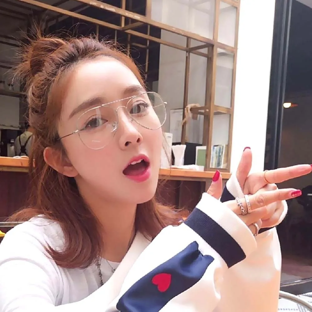 

New Transparent Anti Blu-ray Glasses PC Costume Accessory Metal Frame Glasses Waterproof Alloy Business Reading Eyewear Elderly