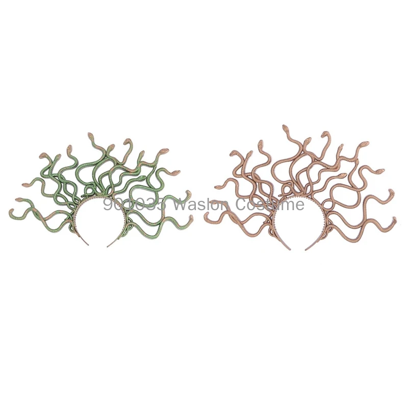 Halloween Headband Medusa Curved Snake Shape Hair Hoop Rave Party Headpiece Hair Band Party Cosplay Costume Props Unisex