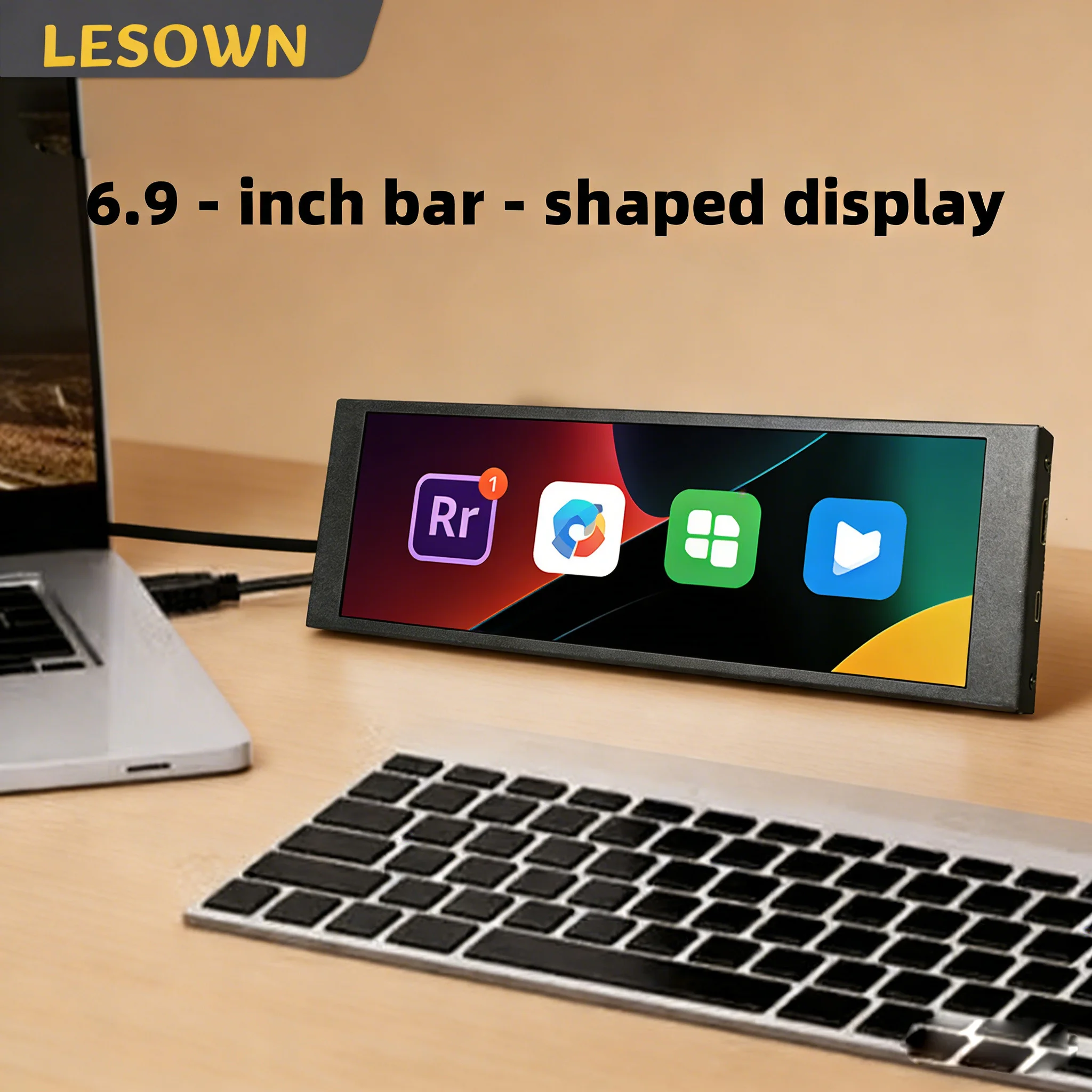 LESOWN Compact Ultra Wide Monitor 6.9 7.9 8.8 11.3 Inch Stretched Display Portable External Monitor for Laptop Extended Screen