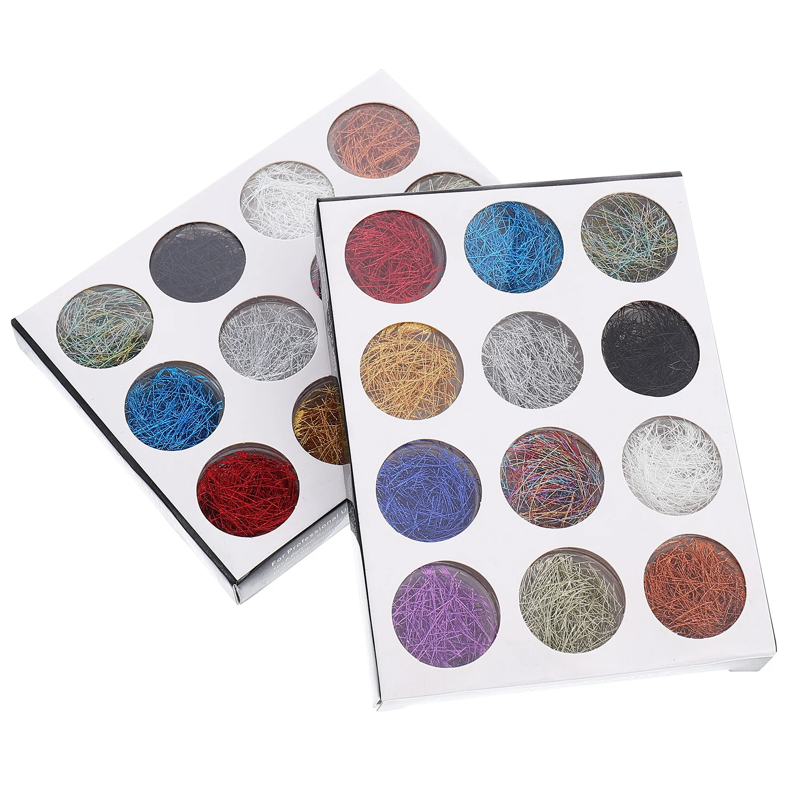 2 scatole di filo metallico per scaglie di lamina, per unghie, doratura, imitazione foglia di seta, strisce glitterate leggere e durevoli, accessori fai da te