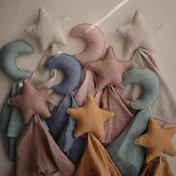 Organic Cotton Baby Born Muslin Gauze Infant Sleeping Doll Moon Star Shape Baby Comforter New Born Security Blanket