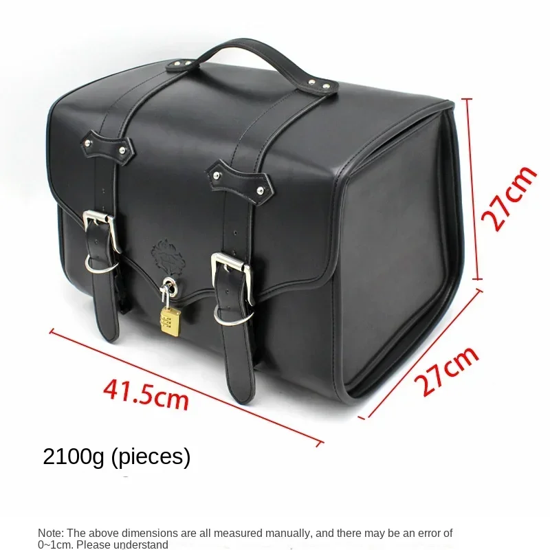 Motorcycle Riding Equipment Rear Seat Bag Rear Tail Bag Rear Shelf Piggyback Bags Helmet Bags Waterproof Glossy Leather