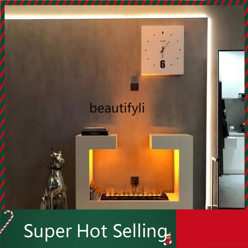 

D071 American Light Luxury Fireplace Mantel Humidifying Atomization Stove Core French Retro Simulation Partition Curio Cabinet