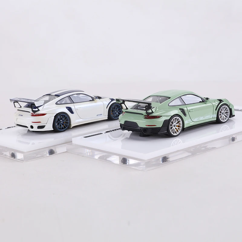 Suhe 1:64 911GT2 RS Changing Color White/Avocado Green Resin Model