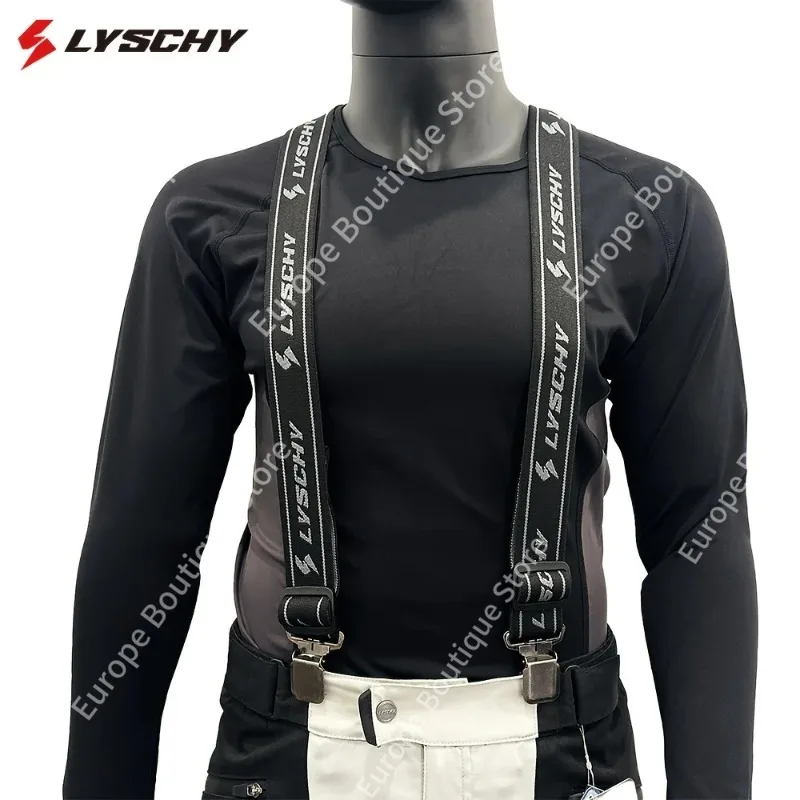 New LYSCHY Motorcycle Pants Suspenders Adjustable Y Back Straps High Elastic Men Women Motocross Adventure Trousers Suspender
