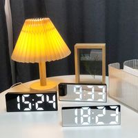 Plastic Voice Control Digital Alarm Clock Adjustable Voice Control LED Electronic Alarm Clock Dual Alarm 12/24H Desktop Clock