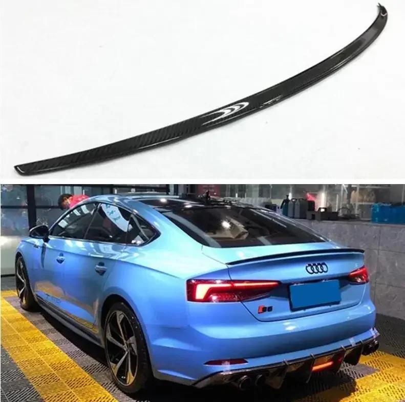 REAL CARBON FIBER REAR WING TRUNK LIP TAIL SPOILER FOR Audi A5 S5 SLINE RS5 B9 Coupe Sportback 2017 2018 2019 2020 2021 2022