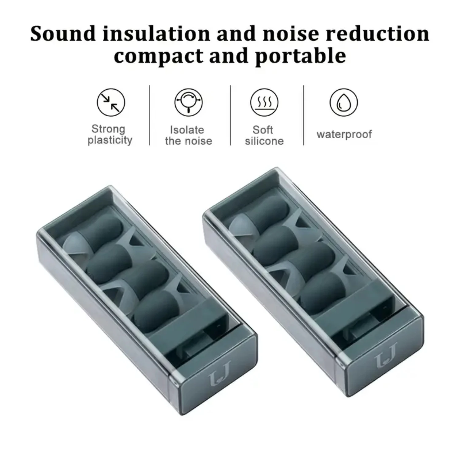 4 أزواج من سدادات الأذن السيليكون المريحة القابلة لإعادة الاستخدام للنوم والعمل والسباحة مع تقليل الضوضاء بشكل ممتاز - مقاس مثالي، Co