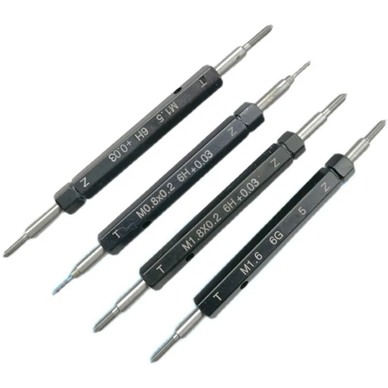Plating Front Thread Plug Gauge Plating Enlarged Pass Stop Gauges Tool M2 M2.5 M3 M4 M5 M6 M8 M10 M12 M14 M16 + 0.03 GO & NOGO