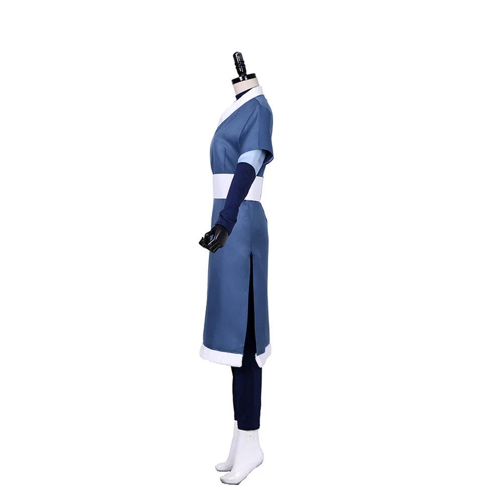 Katara Cosplay Costume Anime The Last Airbender Female Blue Uniform Suits Halloween Performance Fighting Outfits - view 3